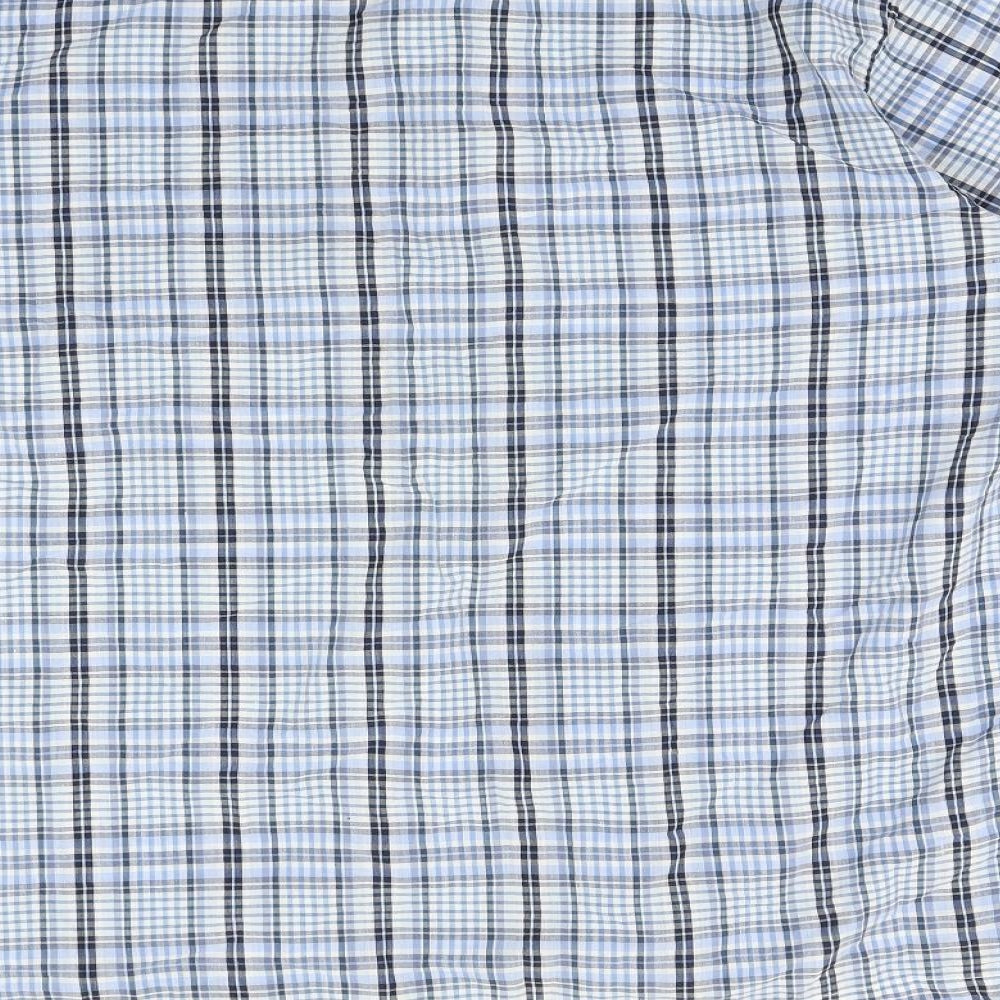 Churns Mens Blue Check   Button-Up Size XL