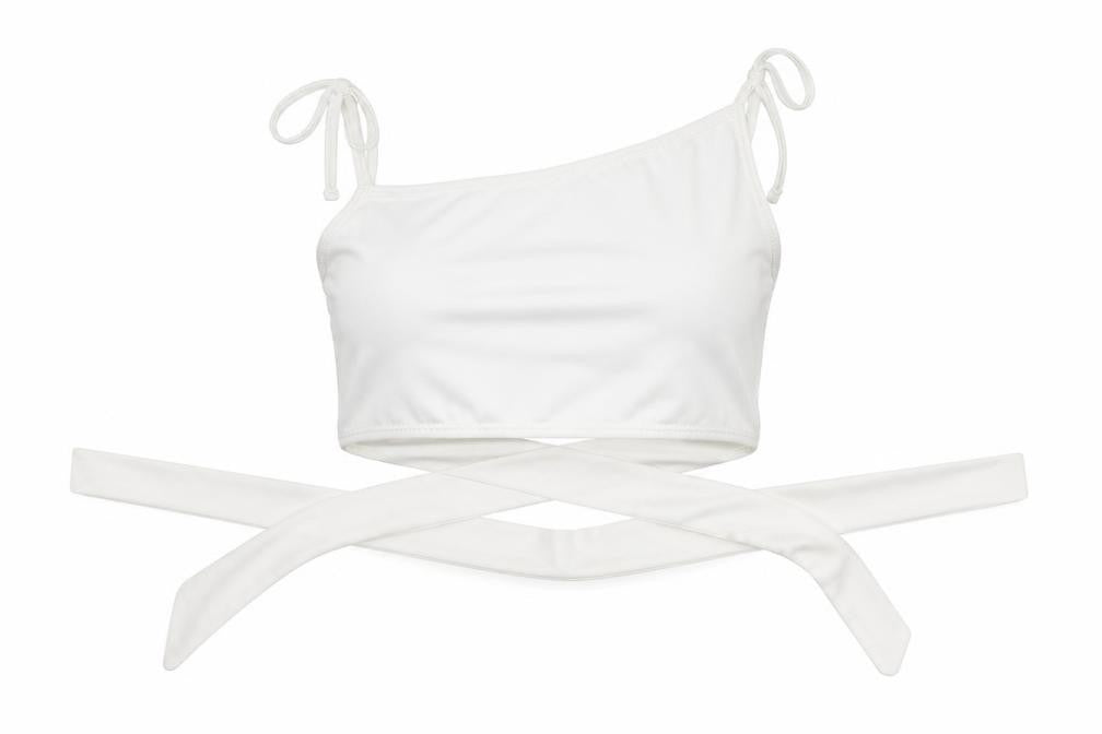 In the Style Womens White   Cropped Tank Size 14