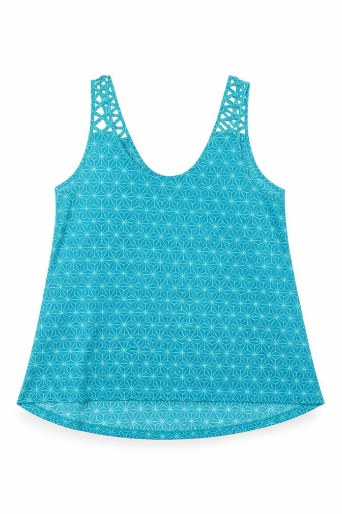 H&M Womens Blue Geometric  Basic Blouse Size M