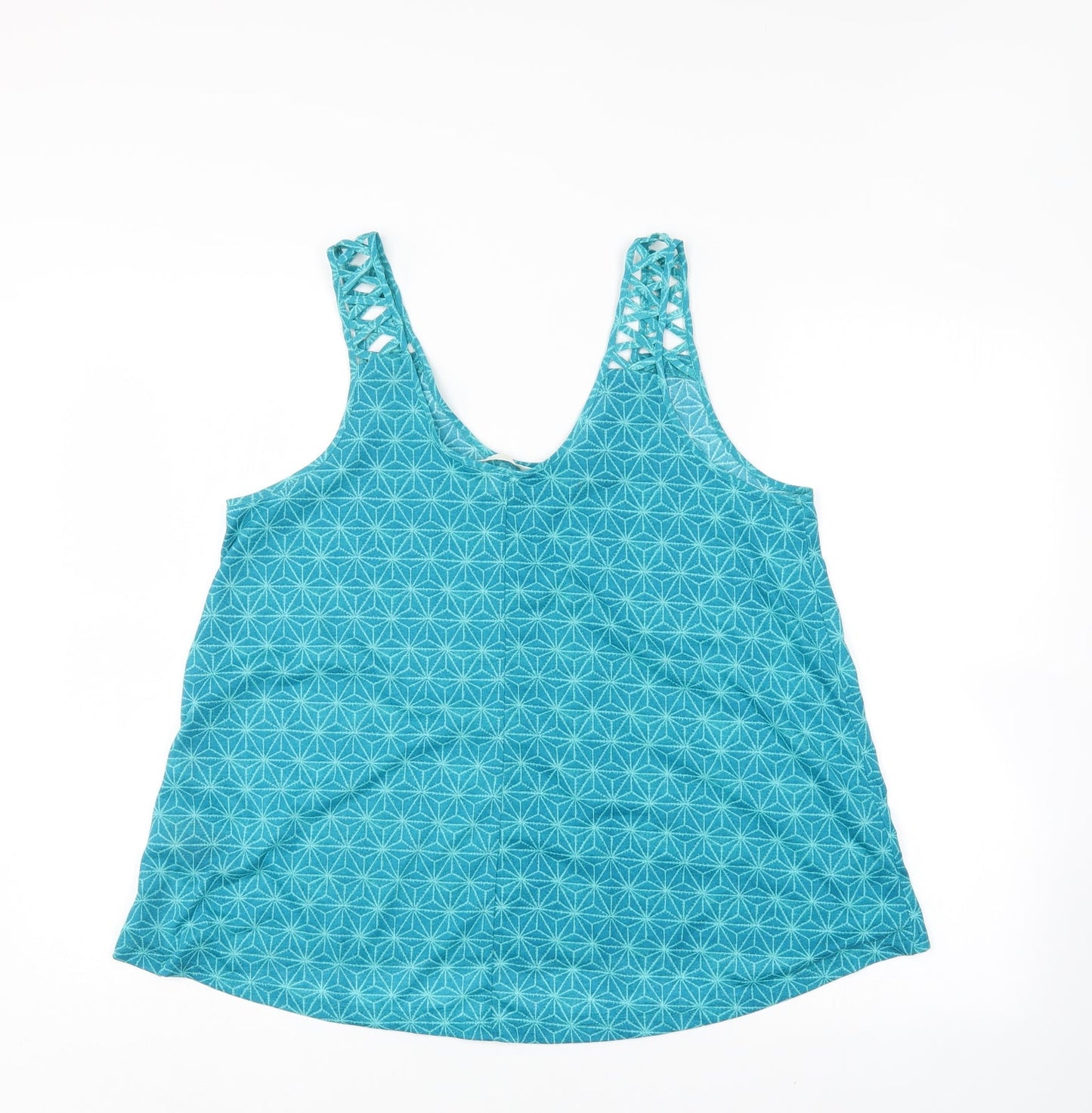 H&M Womens Blue Geometric  Basic Blouse Size M