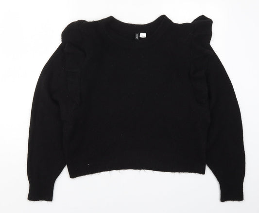 H&M Womens Black  Knit Pullover Jumper Size M