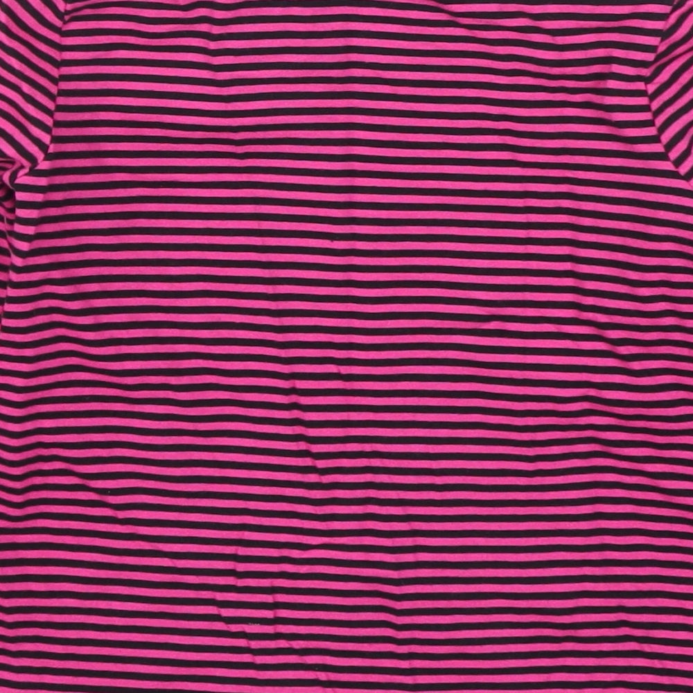 George Girls Pink Striped  Basic T-Shirt Size 5-6 Years