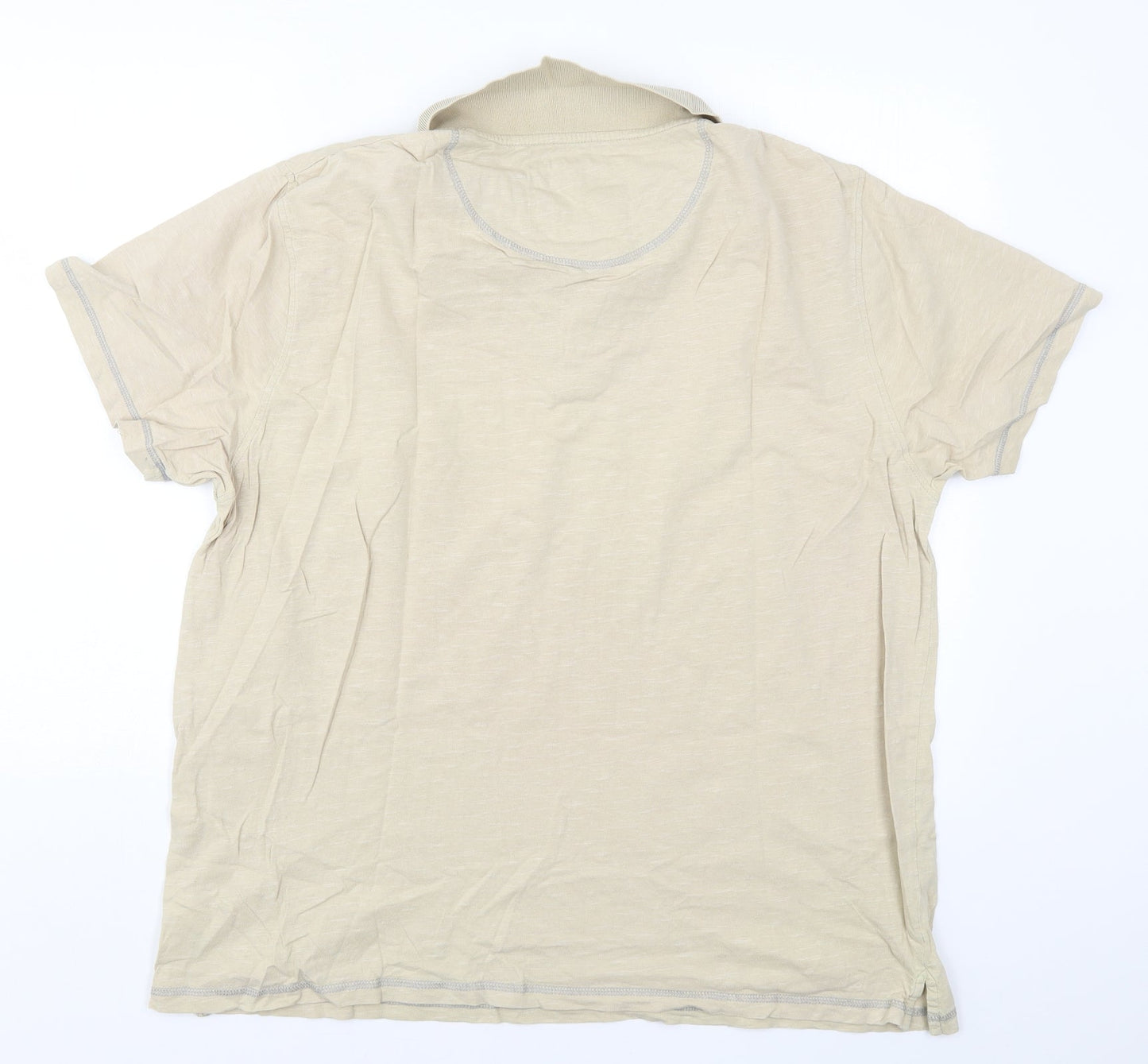 BHS Mens Beige Striped   Polo Size XL