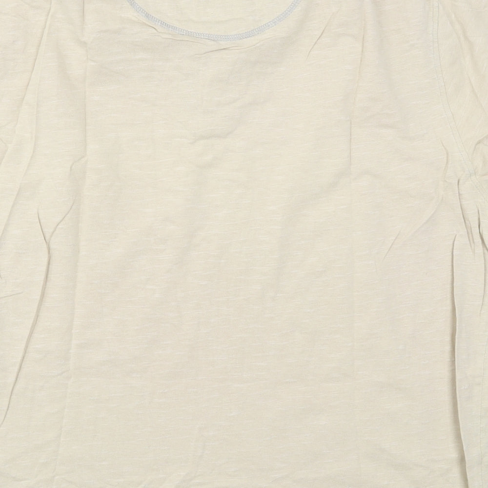 BHS Mens Beige Striped   Polo Size XL