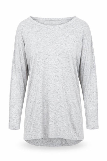 Front view of Atmosphere women’s grey basic t-shirt, size UK 6