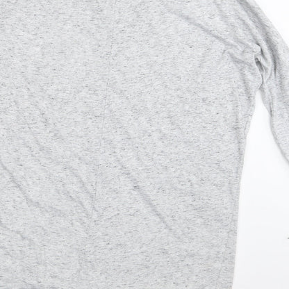 Brand and care label for Atmosphere women’s grey basic t-shirt, size UK 6