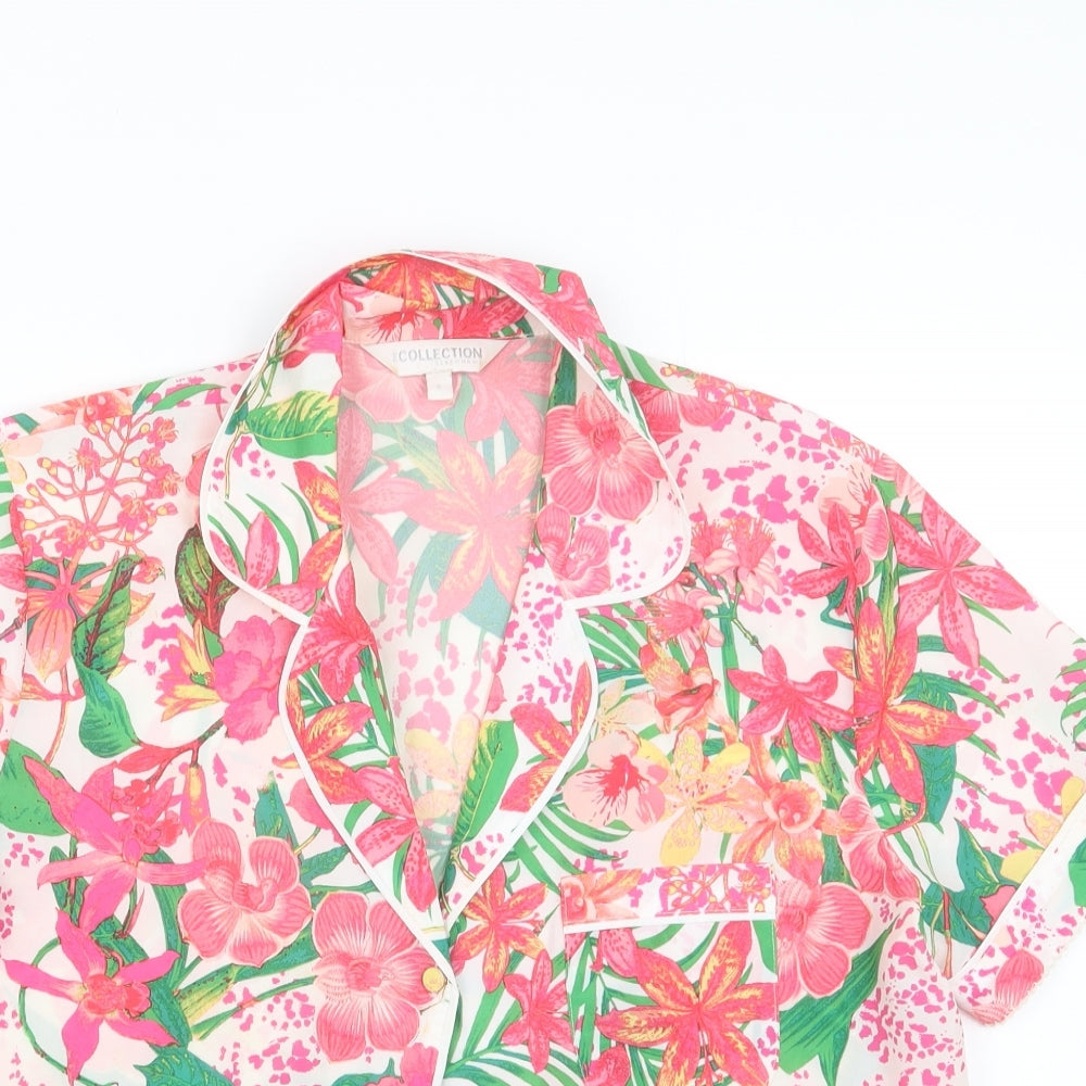 Debenhams Womens Pink Floral  Top Pyjama Set Size 6