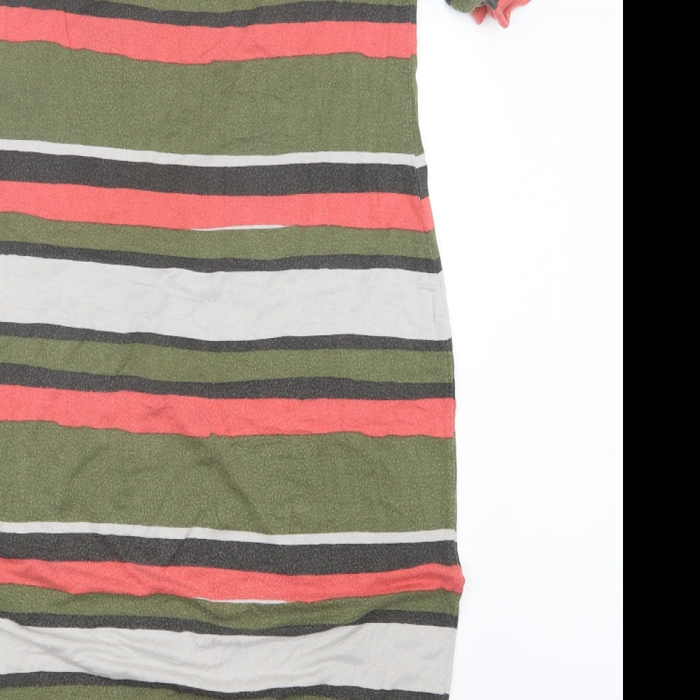 ASOS Womens Green Striped  T-Shirt Dress  Size 12