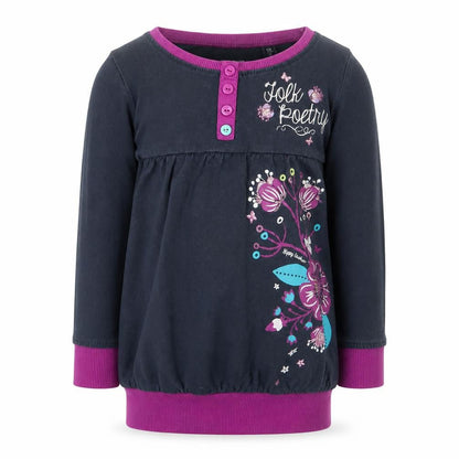 Front view of Blue Seven girls’ blue basic t-shirt, size 2, years - long