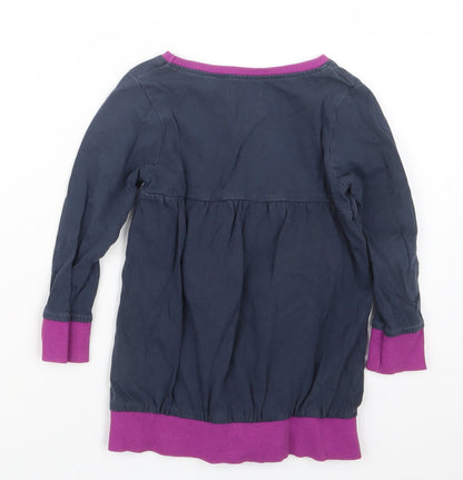Back view of Blue Seven girls’ blue basic t-shirt, size 2, years - long