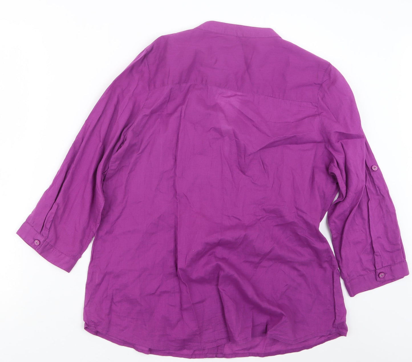 Maine Womens Purple   Basic Button-Up Size 14