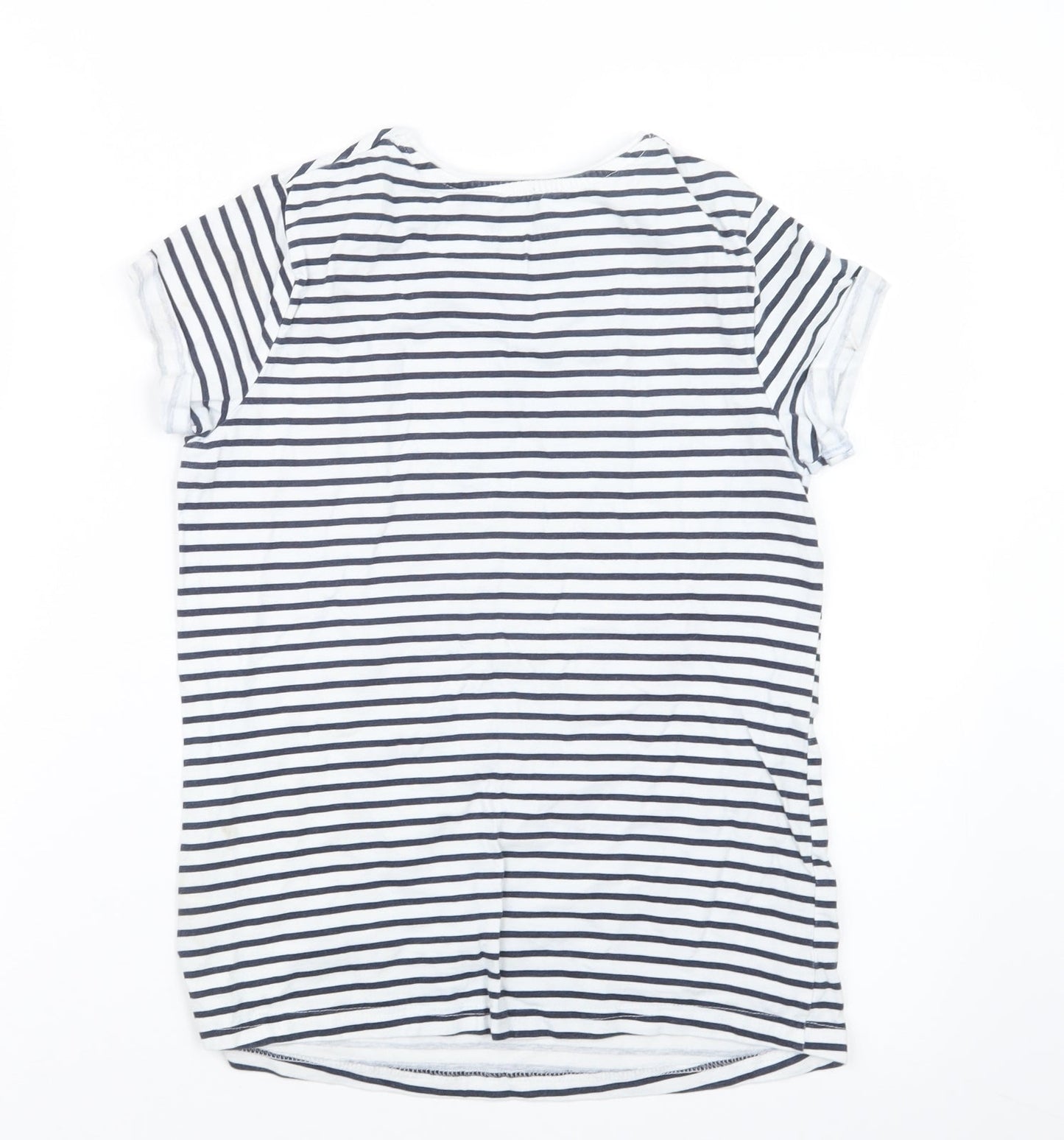 Primark Girls Blue Striped  Basic T-Shirt Size 11-12 Years