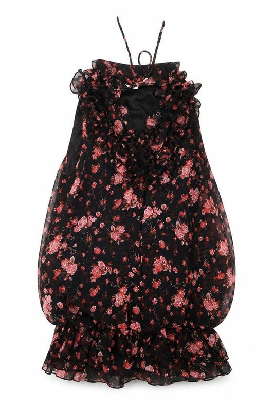 New Look Womens Black Floral  Mini  Size 10