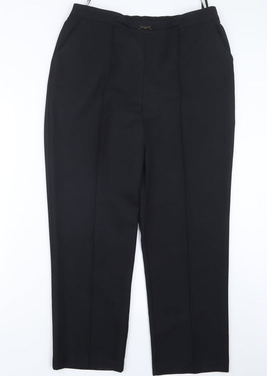 Papaya Womens Black   Trousers  Size 14 L26 in