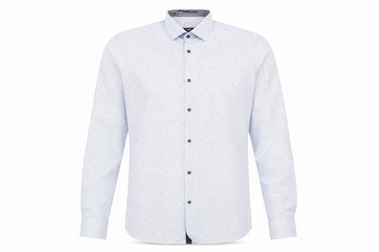 George Mens Blue Polka Dot   Dress Shirt Size 14
