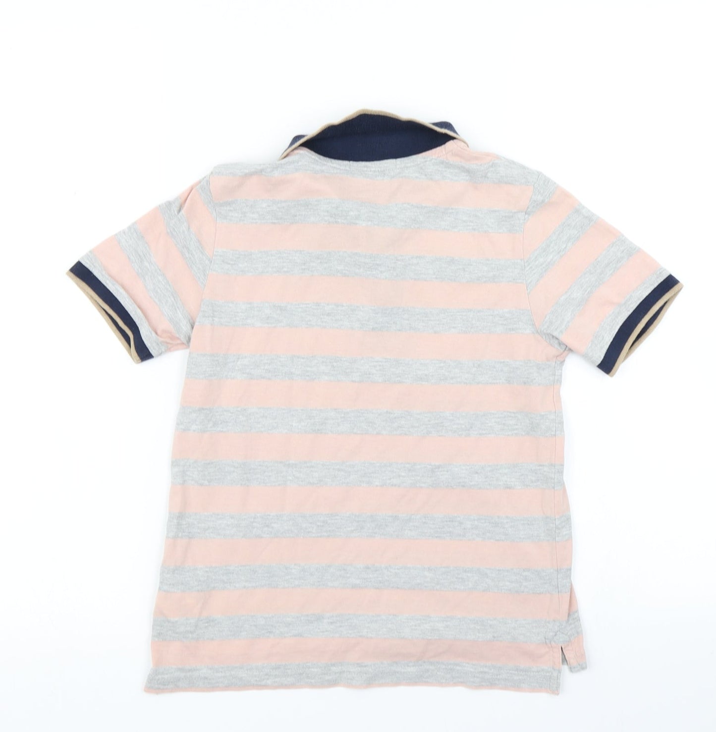 Indigo Boys Grey Striped  Basic Polo Size 7-8 Years