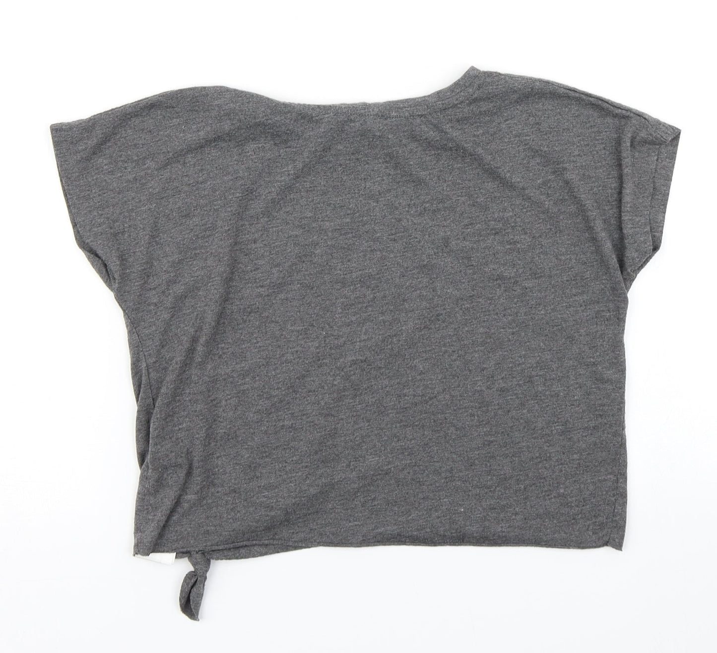 Bluezoo Girls Grey   Cropped T-Shirt Size 5-6 Years
