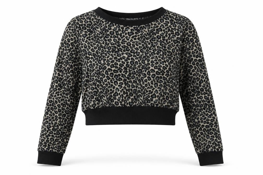 Primark Womens Brown Animal Print  Cropped Blouse Size 8