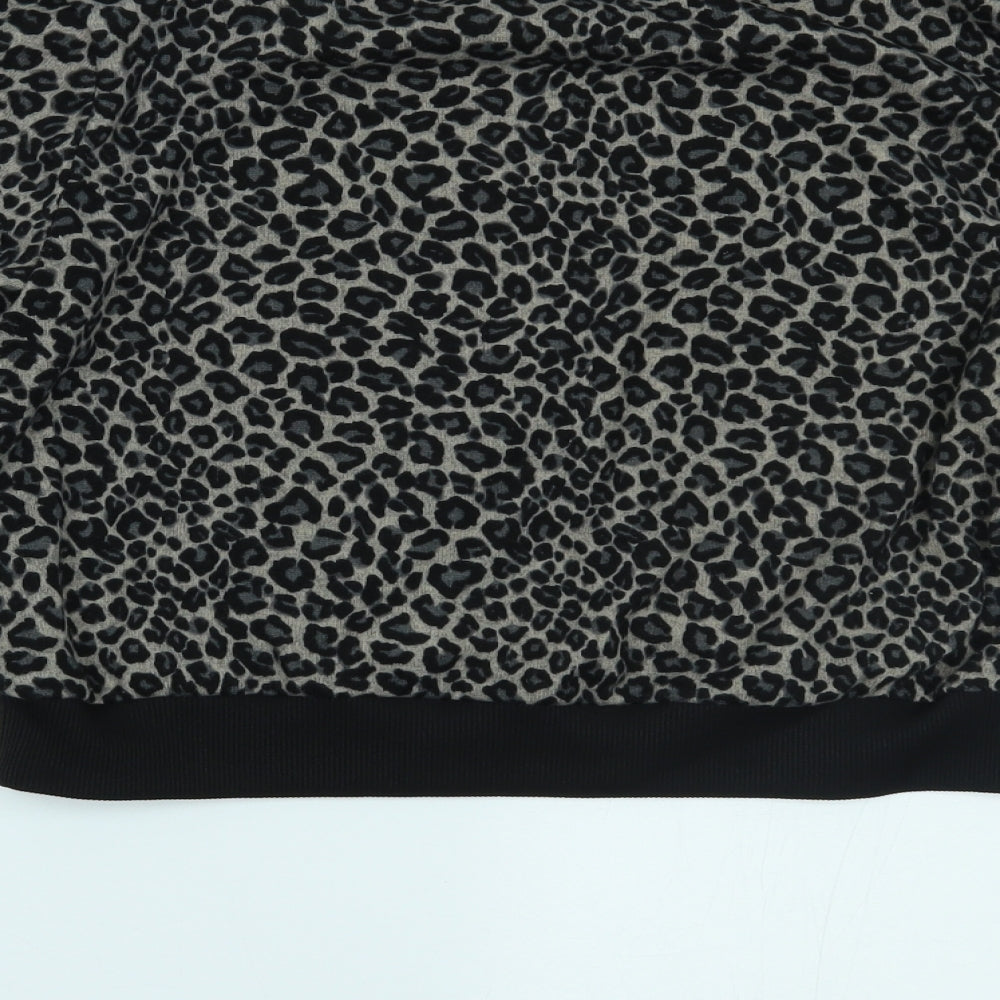 Primark Womens Brown Animal Print  Cropped Blouse Size 8