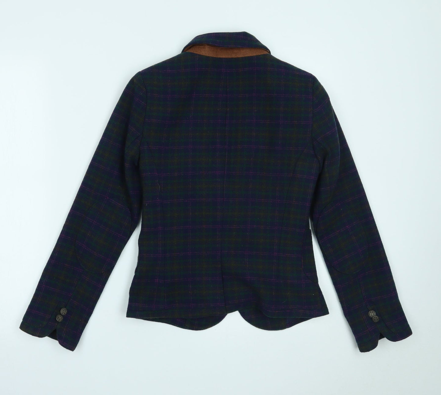 Primark Womens Blue Plaid  Jacket Blazer Size 6