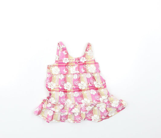 Preworn Baby Pink Check  Shirt Dress  Size 12-18 Months