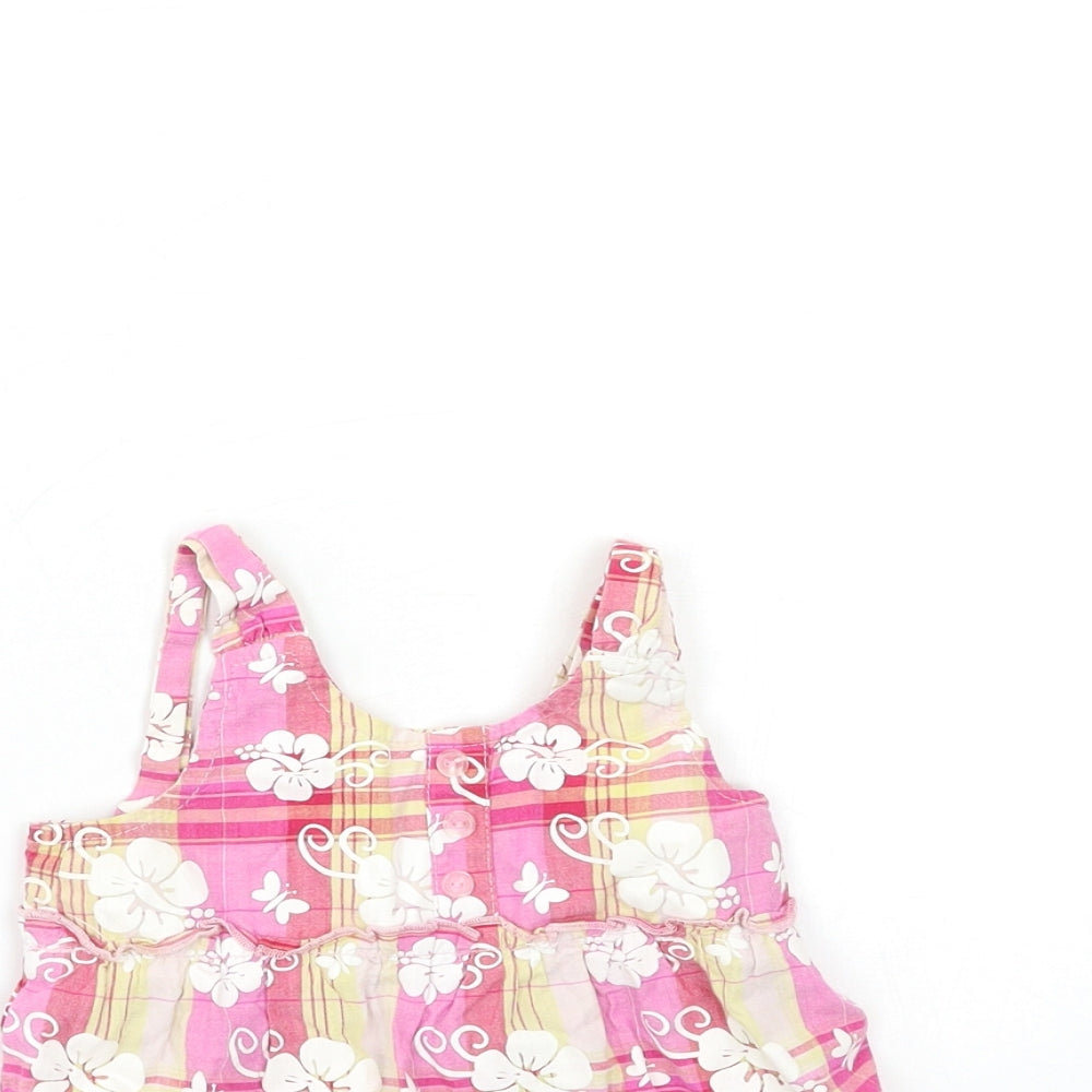 Preworn Baby Pink Check  Shirt Dress  Size 12-18 Months