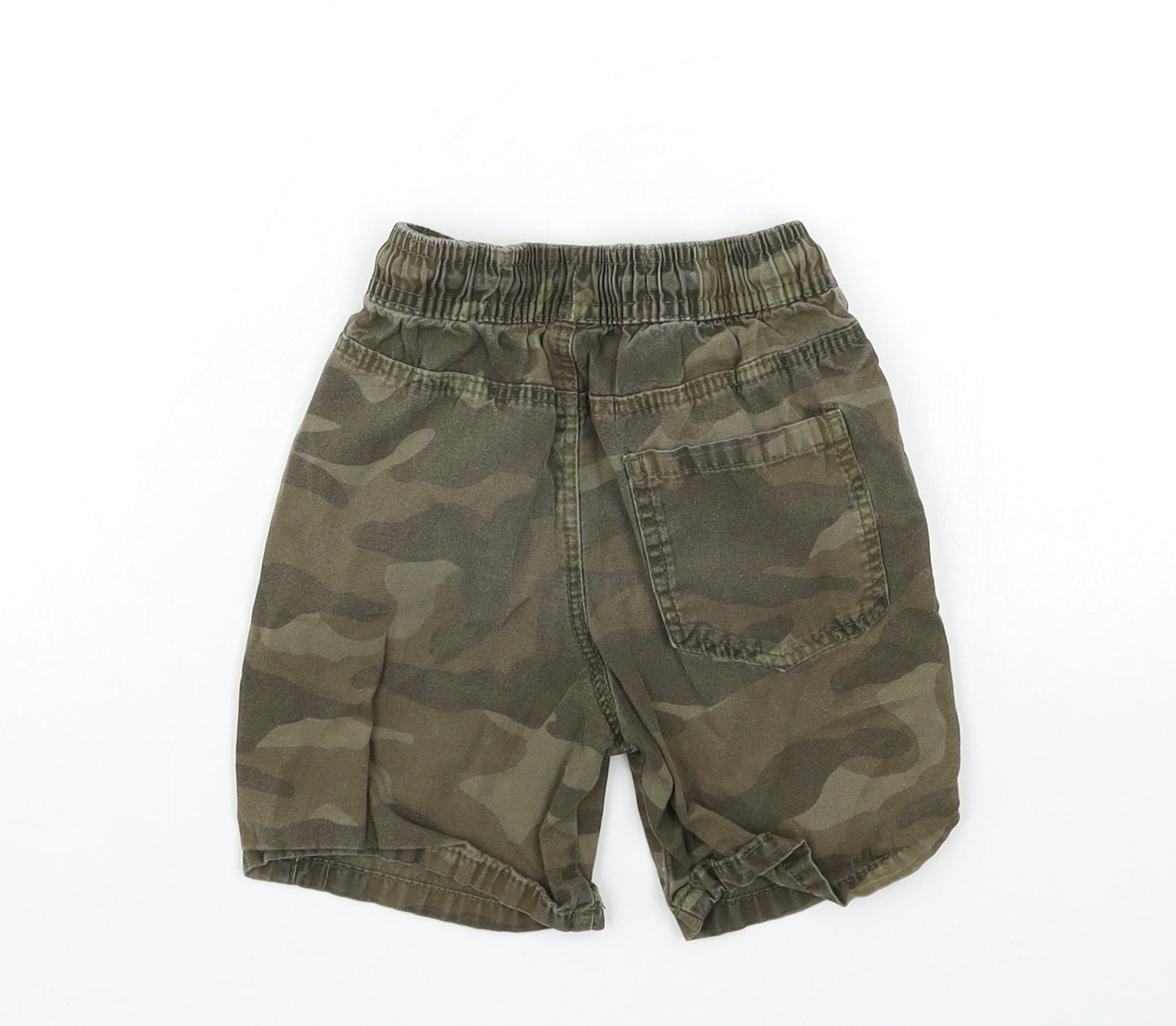 Denim & Co. Boys Green Check  Chino Shorts Size 3-4 Years
