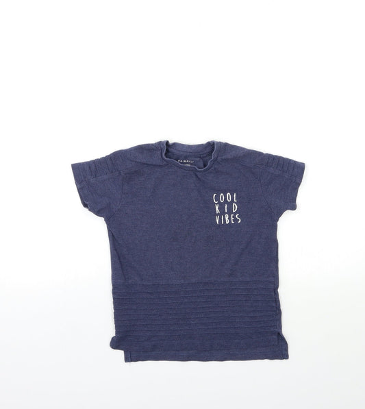 Primark Boys Blue   Basic T-Shirt Size 5-6 Years  - cool kids