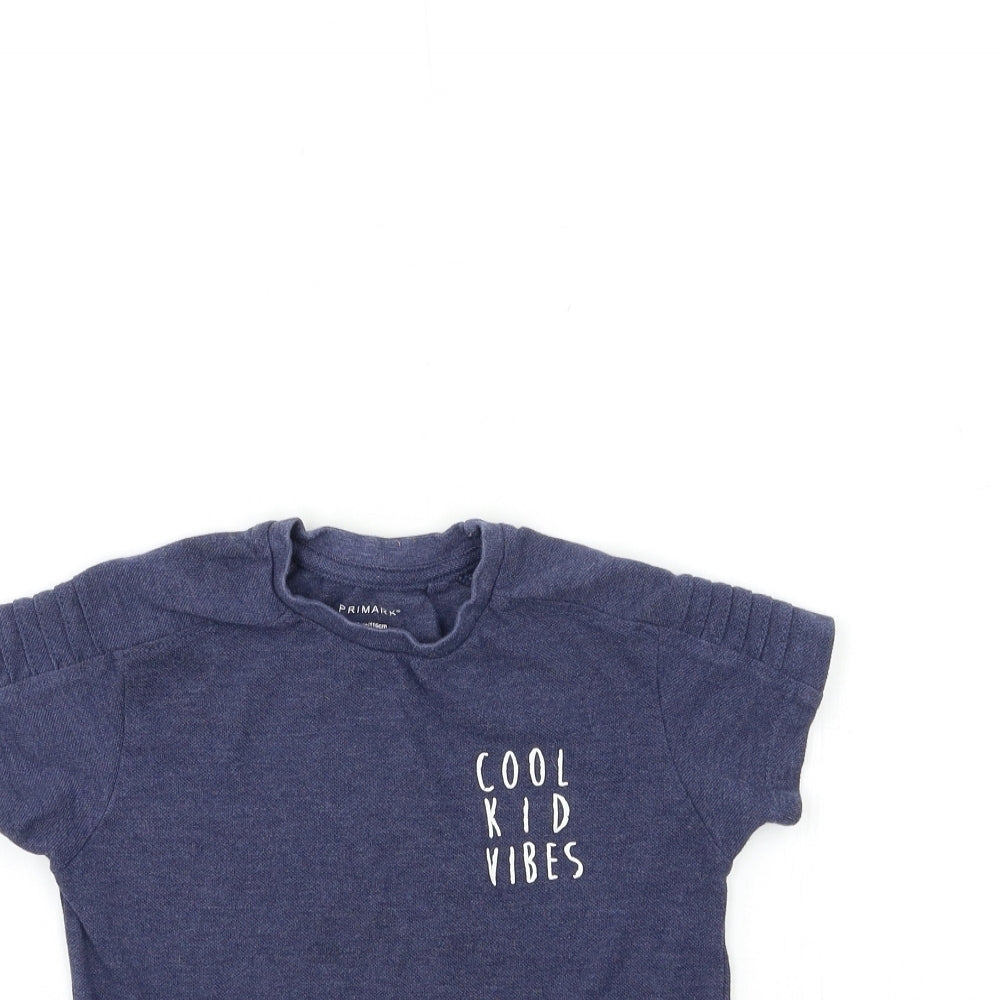Primark Boys Blue   Basic T-Shirt Size 5-6 Years  - cool kids