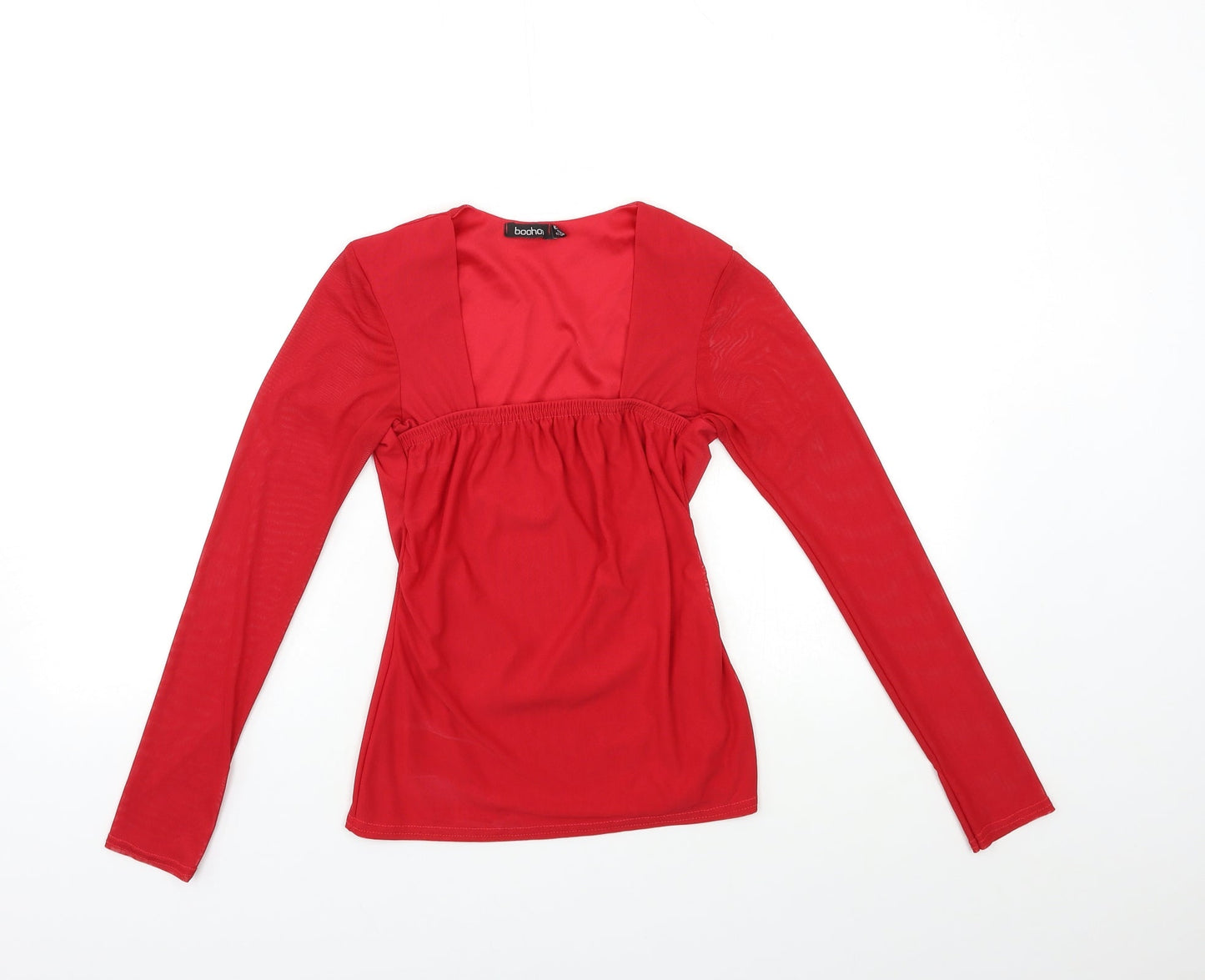 Boohoo Womens Red   Basic Blouse Size 6