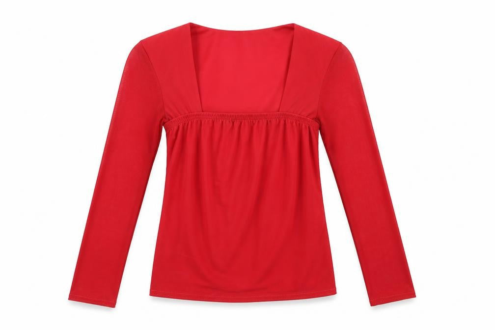 Boohoo Womens Red   Basic Blouse Size 6