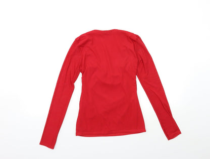 Boohoo Womens Red   Basic Blouse Size 6