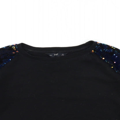 F&F Womens Black   Pullover Sweatshirt Size 6