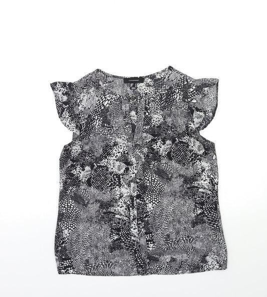 Atmosphere Womens Black Geometric  Basic Blouse Size 8
