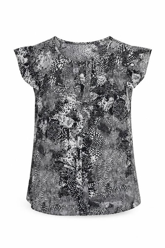 Atmosphere Womens Black Geometric  Basic Blouse Size 8