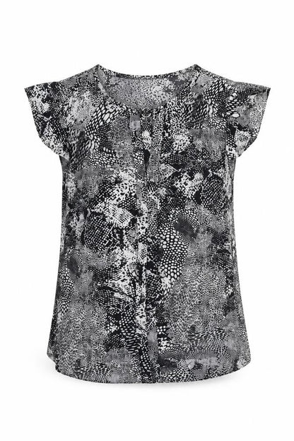 Atmosphere Womens Black Geometric  Basic Blouse Size 8