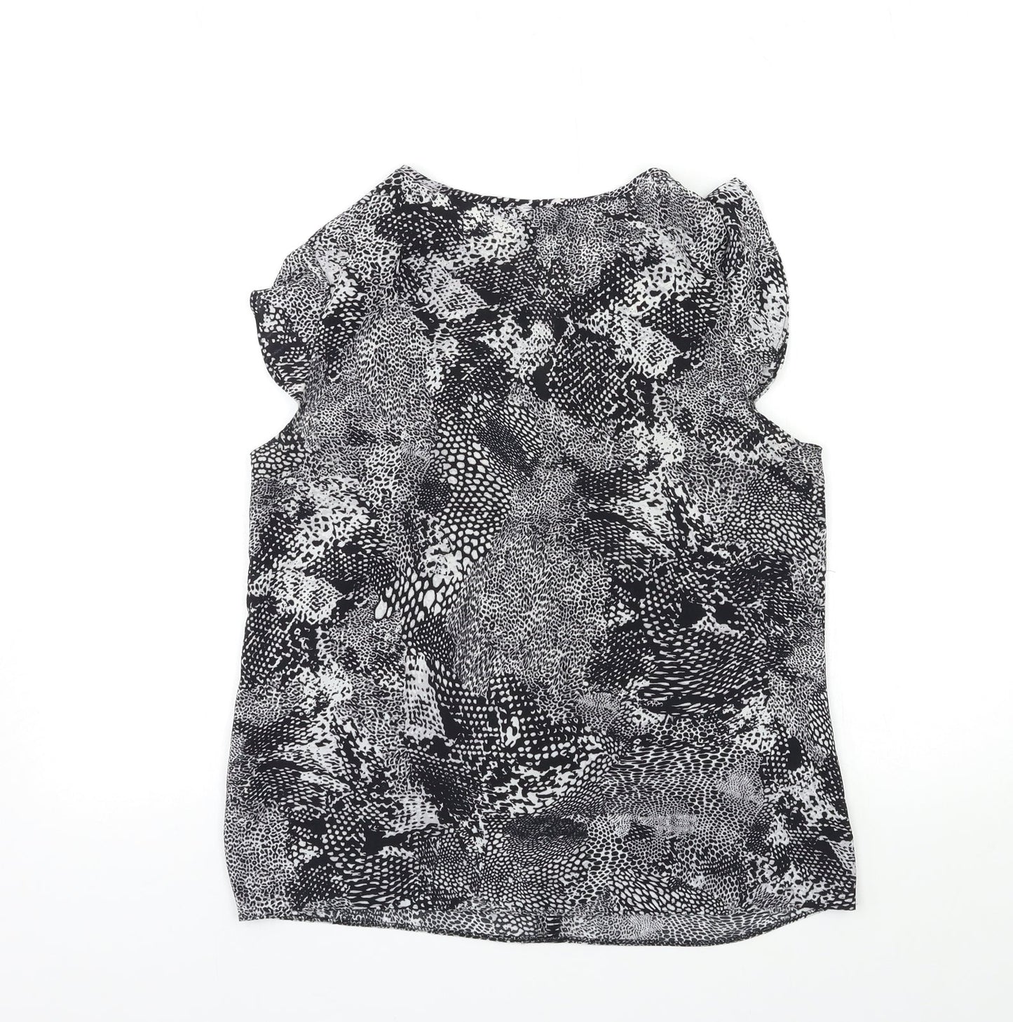Atmosphere Womens Black Geometric  Basic Blouse Size 8