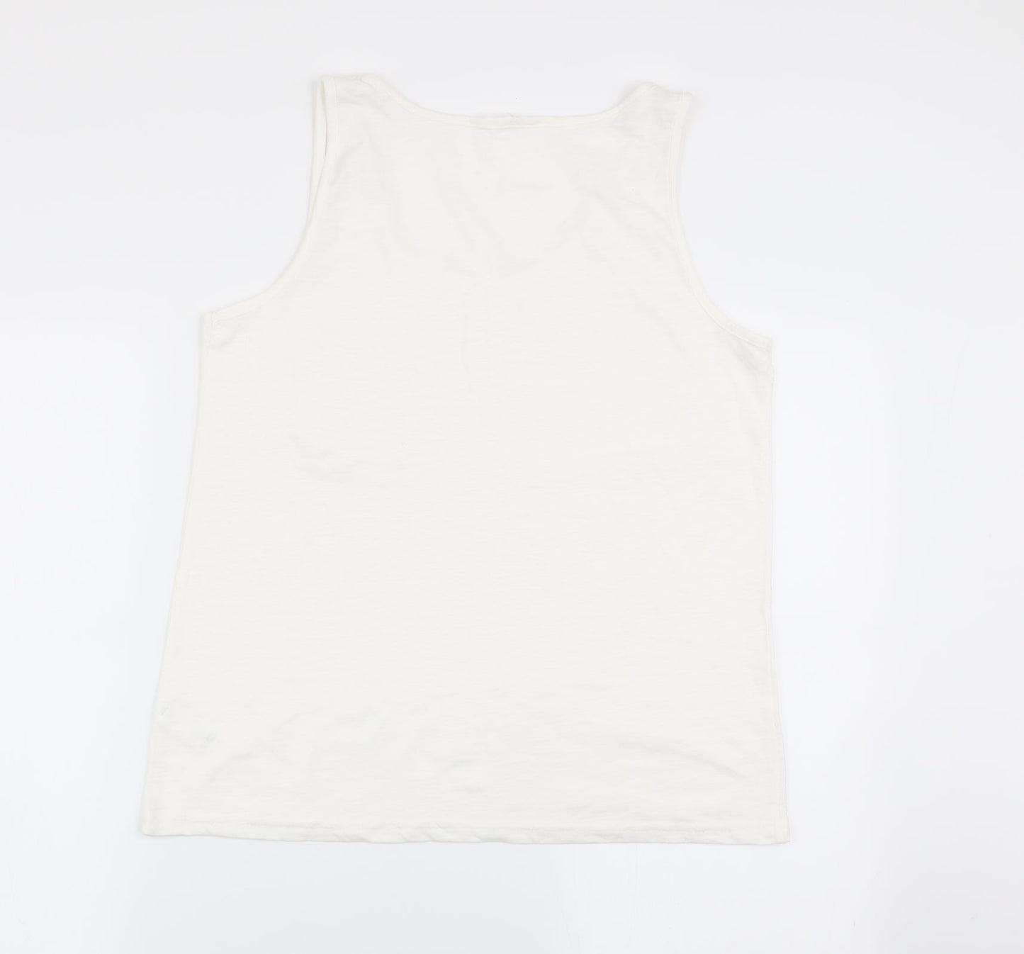 Asda George Womens White Solid  Top Pyjama Top Size 12