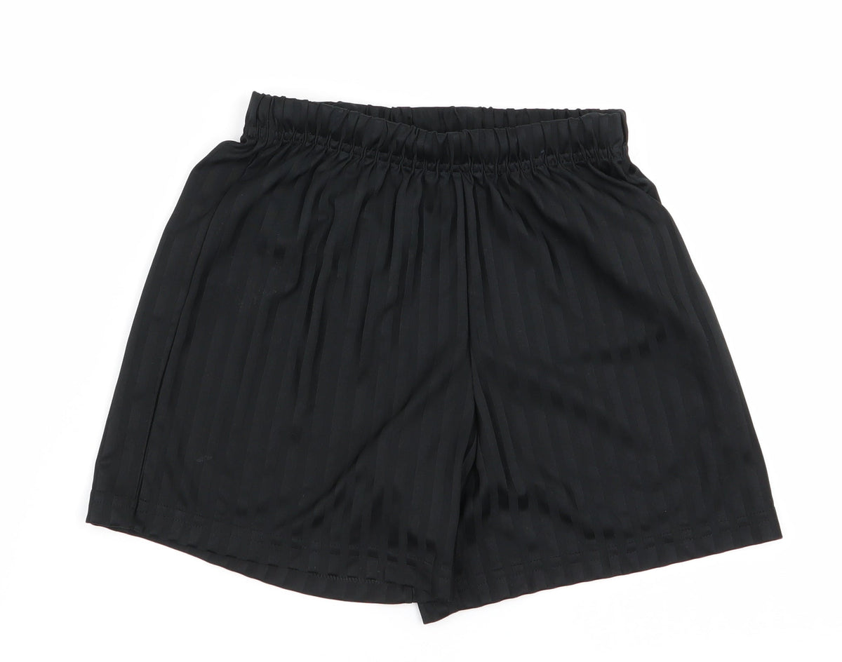schoolqear Boys Black Striped  Sweat Shorts Size 8 Years