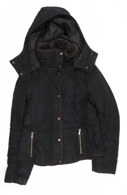 H&M Womens Black   Parka Coat Size 8