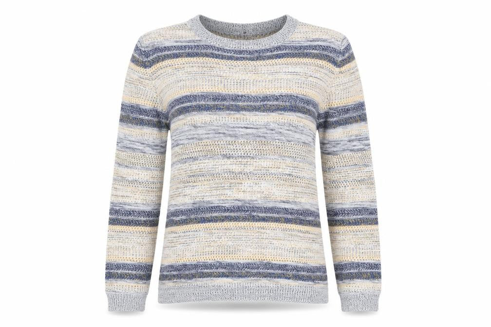 just elegance Womens Multicoloured Striped  Pullover Jumper Size S