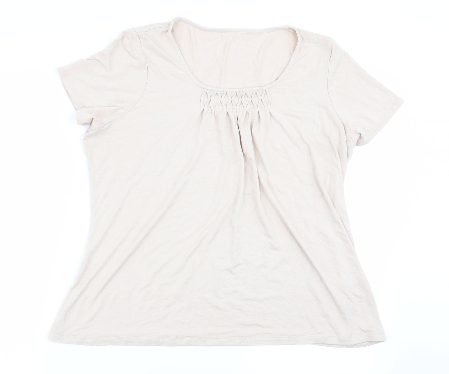 Preworn Womens Beige   Basic T-Shirt Size 14