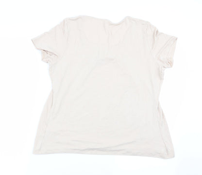 Preloved Preworn Womens Beige   Basic T-Shirt Size 14 - Back