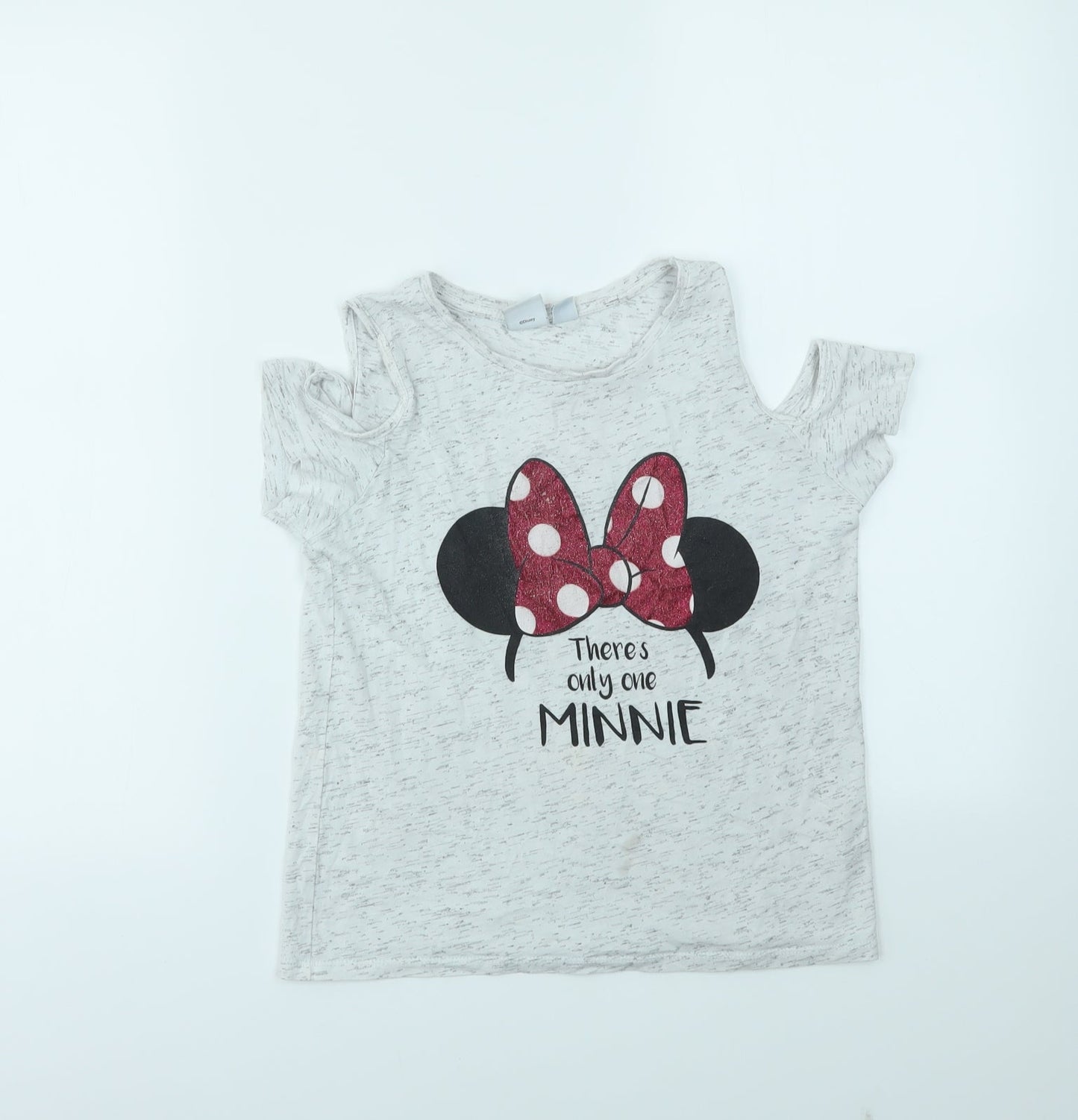 MINI MOUSE Girls Grey   Basic T-Shirt Size 10-11 Years