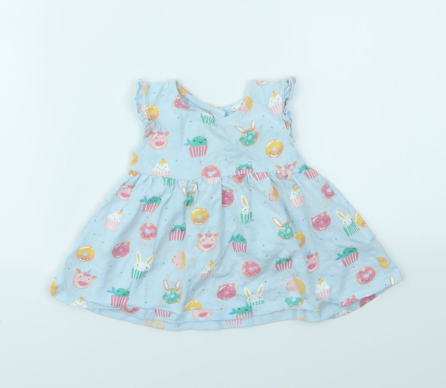 Blue Zoo Girls Blue Animal Print  Fit & Flare  Size 3-6 Months