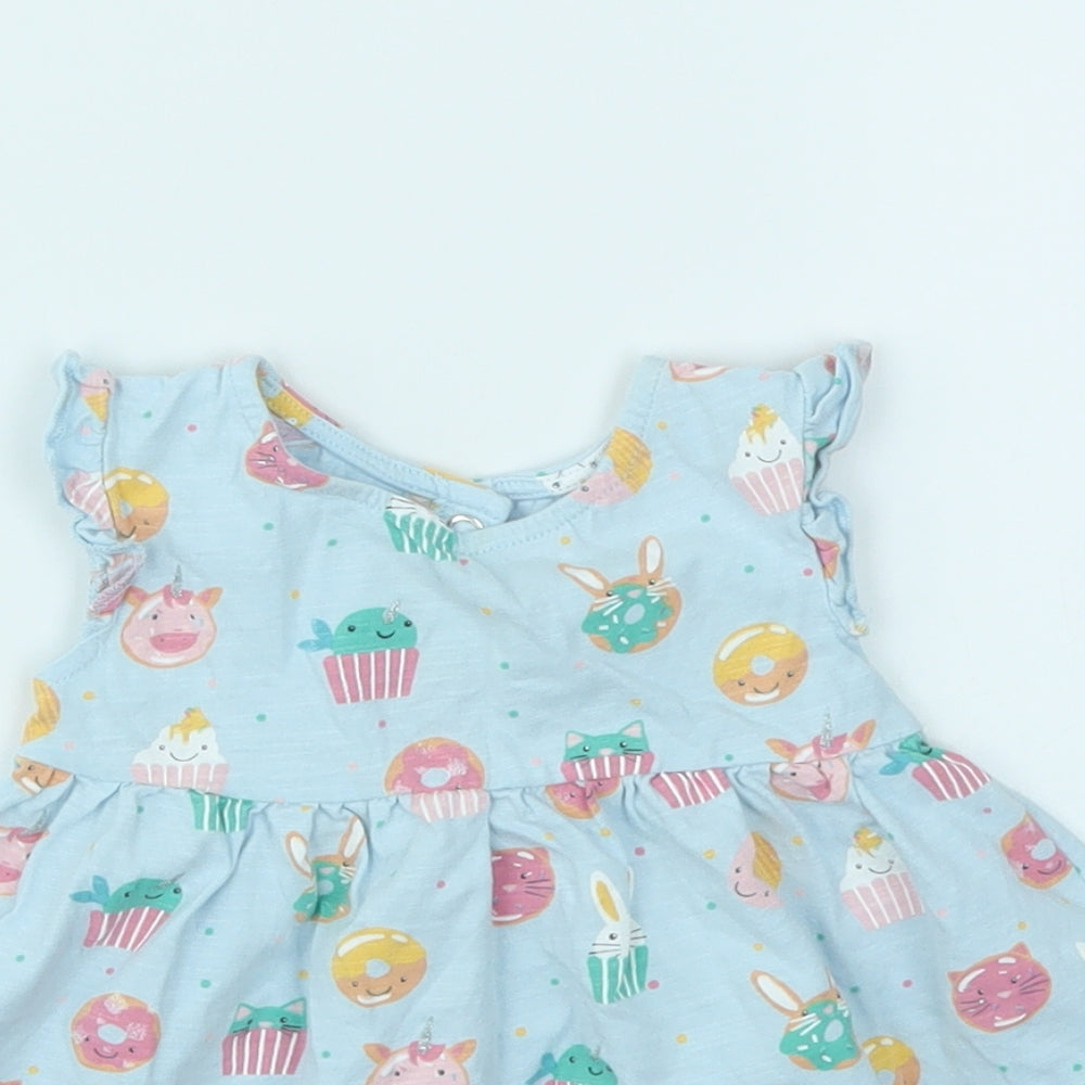 Blue Zoo Girls Blue Animal Print  Fit & Flare  Size 3-6 Months
