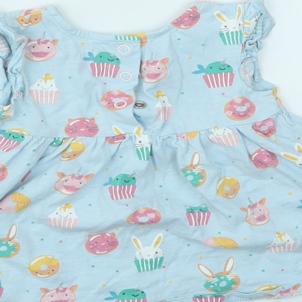 Blue Zoo Girls Blue Animal Print  Fit & Flare  Size 3-6 Months