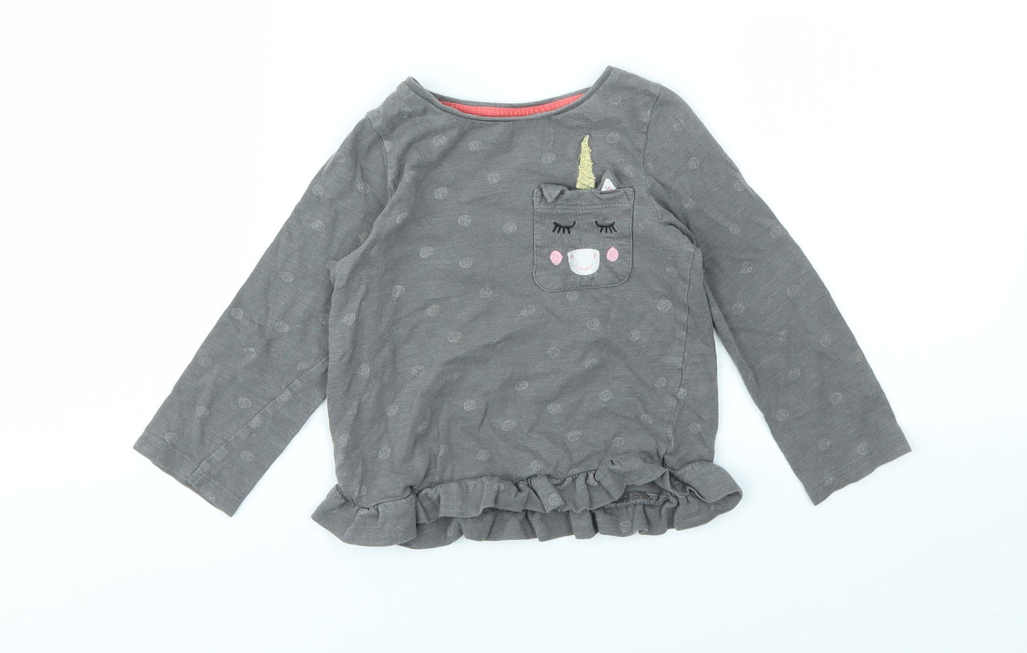Nutmeg Girls Grey   Basic T-Shirt Size 2-3 Years