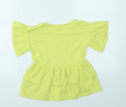 Tu Girls Yellow   Basic T-Shirt Size 7 Years