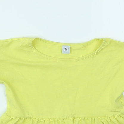 Tu Girls Yellow   Basic T-Shirt Size 7 Years